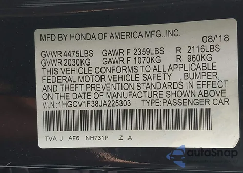 2022 Honda Accord Sport from USA, damaged, VIN 1HGCV1F34NA108596